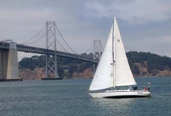 photo of  41' Newport under sail by Bay Bridge