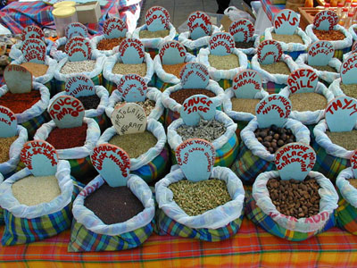 spices in the market at Marigot Bay, Saint Martin