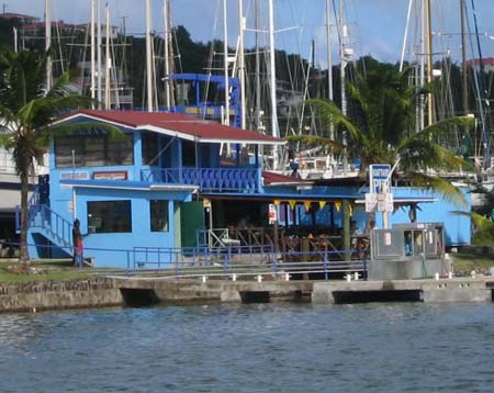 Fuel dock, boatyard and pub at Rodney Bay, St. Lucia