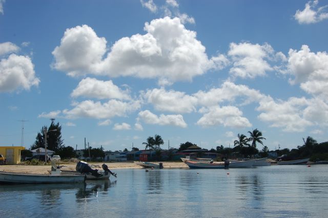 Fishing boats in Codrington, Barbuda