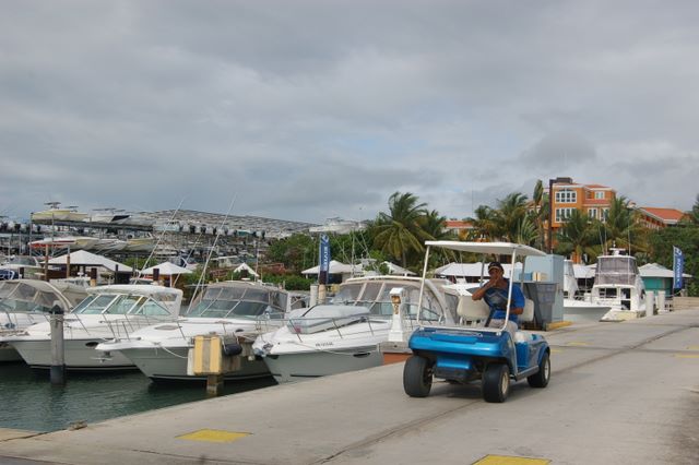 golf cart in marina at Fajardo, Puerto Rico
