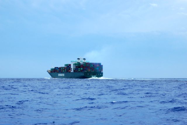 Freighter wake which soaked the starboard cabin
