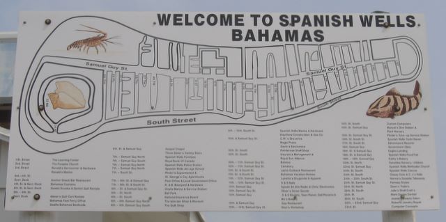 Steet Plan of Spanish Wells, Bahamas