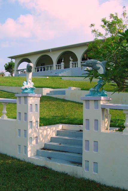 Dolphin and Pelican statuary, Spanish Wells, Bahamas 
