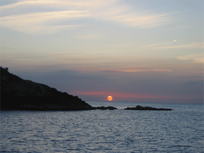 Sunset from the anchorage at English Harbor, Antigua