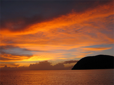 Sunset over Cabrits, Dominica