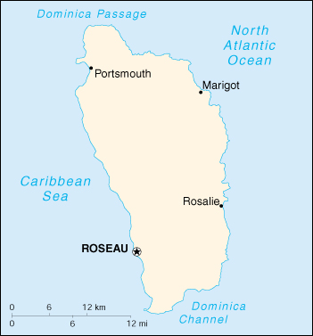 Map of Dominica 