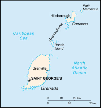 Map of Grenada 