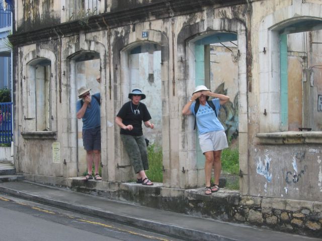 Quincy Bragg, Sarah Fitzgerald, Susie Bowman in Ruins at St. Pierre, Martinique