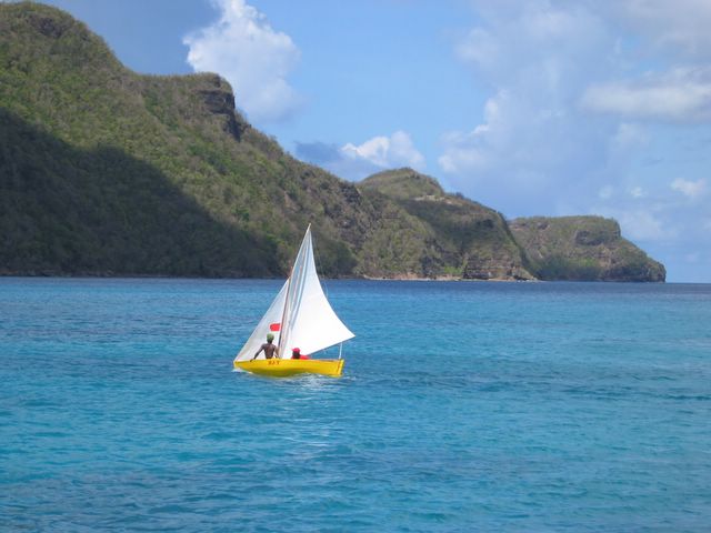 Racing in Admiralty Bay towards West Cay and Moonhole, Bequia, SVG 