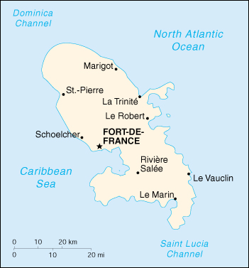 map of Martinique