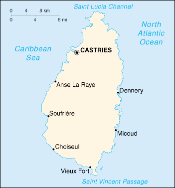 Map of St. Lucia