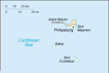 map of the Dutch Antilles