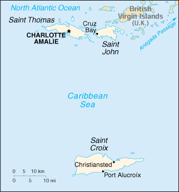 Map of USVI