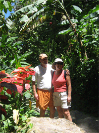 Joe Gross and Carol Brosgart in the botanical gardens in Soufriere