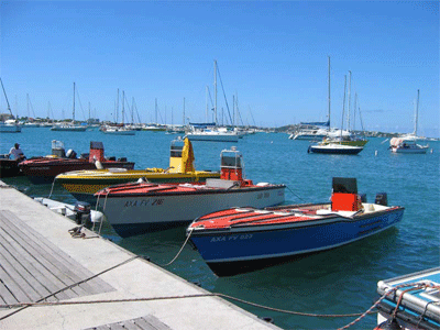 Dinghy dock at Marigot Bay, St. Martin