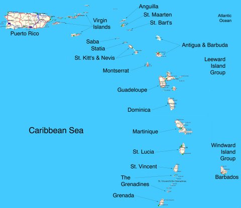 map of the west indies