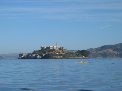 Alcatraz Island and kayak